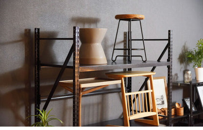 オープンラック ボルトレスラック 5段 幅129cm 奥行60cm キャスター付き スチールラック 収納棚 無骨 無骨 おしゃれ ヴィンテージ 本棚 シェルフ キャビネット スチール棚 レンジラック(代引不可)