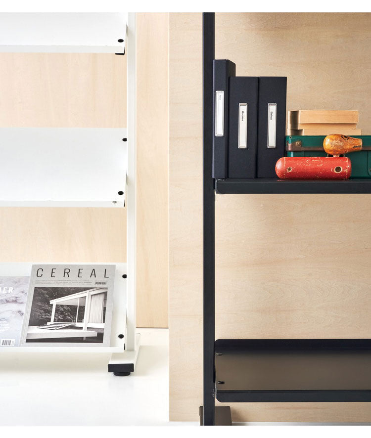 2WAY 4段 ラック 幅80.5cm シェルフ 棚 収納棚 オープンラック 本棚 斜め 店舗ディスプレイ 什器 スチール シンプル ブラック スモークピンク ホワイト(代引不可)