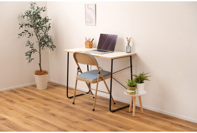 デスク 幅100cm 木製 スチール脚 コンパクト 省スペース インテリア 北欧 リモートワーク 在宅ワーク リビング ダイニング シンプル 机 デスク テーブル パソコンデスク(代引不可)