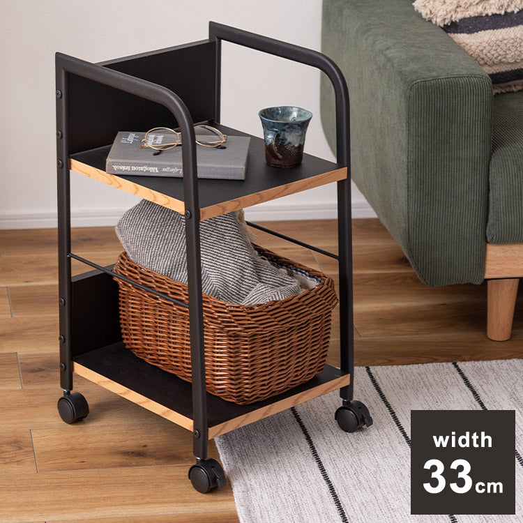 デスクワゴン デスクワゴン ワゴン シンプル ブラック 黒 収納 キャスター キャスター付き 2段 おしゃれ 背板付き 背板 高さ60cm 仕事用 スチール 木製 木 インテリア おしゃれ 北欧 かわいい(代引不可)