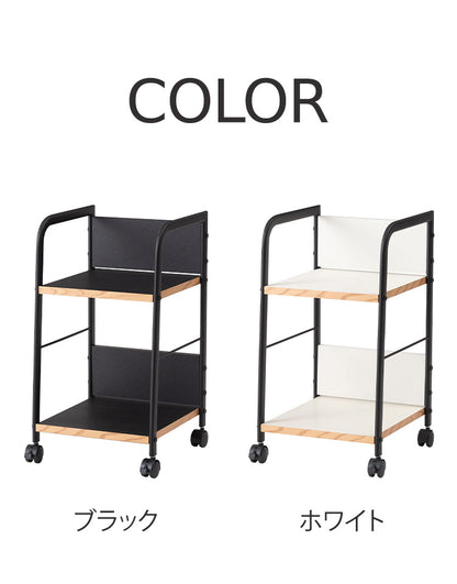デスクワゴン デスクワゴン ワゴン シンプル ブラック 黒 収納 キャスター キャスター付き 2段 おしゃれ 背板付き 背板 高さ60cm 仕事用 スチール 木製 木 インテリア おしゃれ 北欧 かわいい(代引不可)