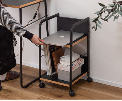 デスクワゴン デスクワゴン ワゴン シンプル ブラック 黒 収納 キャスター キャスター付き 2段 おしゃれ 背板付き 背板 高さ60cm 仕事用 スチール 木製 木 インテリア おしゃれ 北欧 かわいい(代引不可)