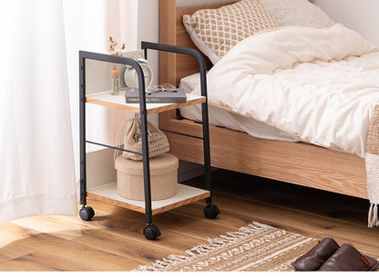 デスクワゴン デスクワゴン ワゴン シンプル ブラック 黒 収納 キャスター キャスター付き 2段 おしゃれ 背板付き 背板 高さ60cm 仕事用 スチール 木製 木 インテリア おしゃれ 北欧 かわいい(代引不可)