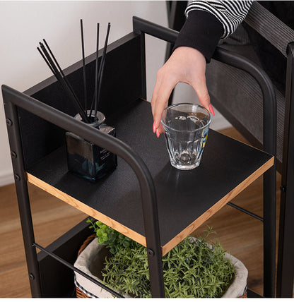 デスクワゴン デスクワゴン ワゴン シンプル ブラック 黒 収納 キャスター キャスター付き 2段 おしゃれ 背板付き 背板 高さ60cm 仕事用 スチール 木製 木 インテリア おしゃれ 北欧 かわいい(代引不可)