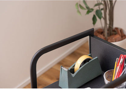 デスクワゴン デスクワゴン ワゴン シンプル ブラック 黒 収納 キャスター キャスター付き 2段 おしゃれ 背板付き 背板 高さ60cm 仕事用 スチール 木製 木 インテリア おしゃれ 北欧 かわいい(代引不可)