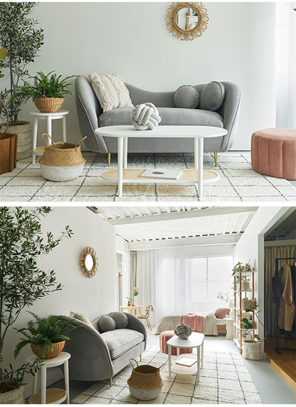 ソファ ソファー 2人掛け 2人掛けソファー アーム付き 幅162cm ファブリック 布地 ベロア生地 クッション付き かわいい 高級感 上品 おしゃれ ピンク グレー(代引不可)