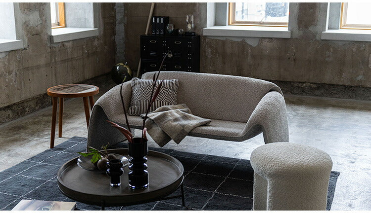 ソファ EYS-11 東谷 ソファ ソファー ブークレ素材 ダークグレー 2人掛け 二人用 2P モダン おしゃれ 完成品 ファミリー ワイド リビング 無地 北欧(代引不可)