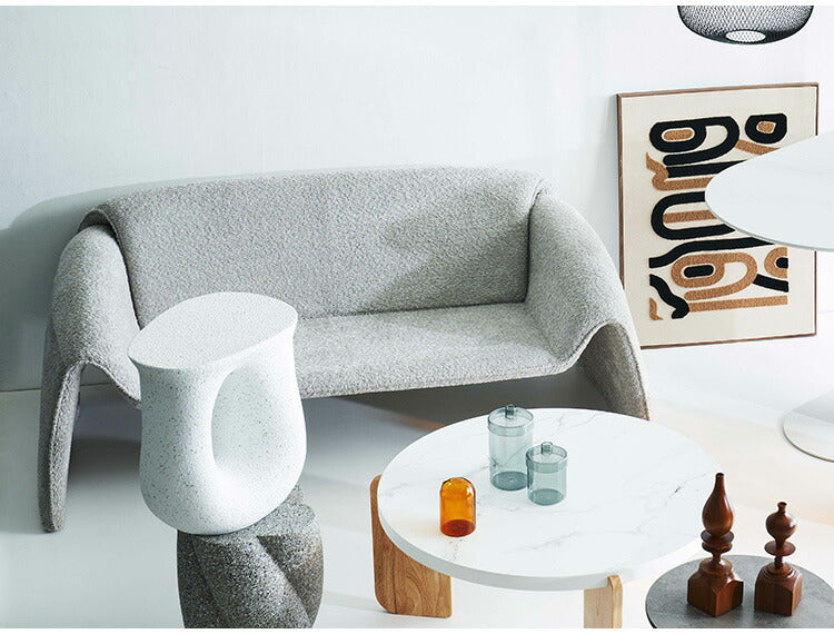 ソファ EYS-11 東谷 ソファ ソファー ブークレ素材 ダークグレー 2人掛け 二人用 2P モダン おしゃれ 完成品 ファミリー ワイド リビング 無地 北欧(代引不可)