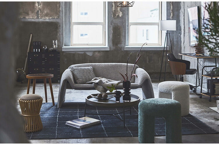 ソファ EYS-11 東谷 ソファ ソファー ブークレ素材 ダークグレー 2人掛け 二人用 2P モダン おしゃれ 完成品 ファミリー ワイド リビング 無地 北欧(代引不可)