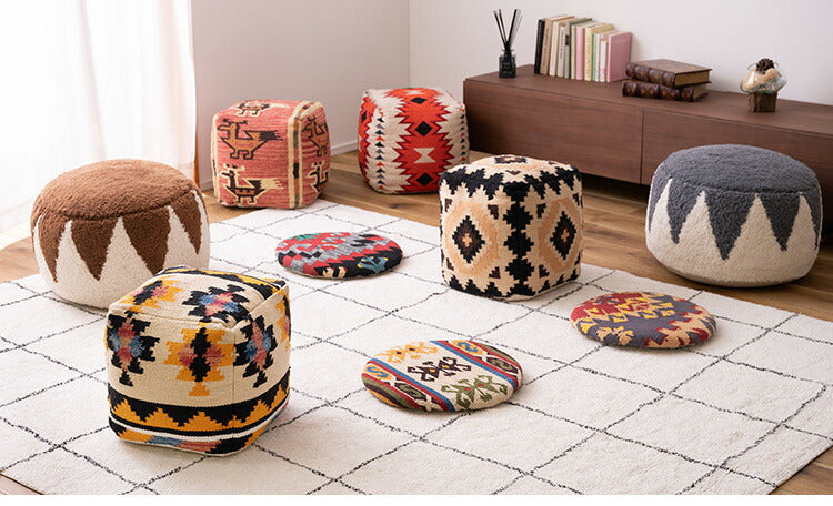 ビーズクッション ラウンドスツール 丸型 コットン 発砲ビーズ オットマン 腰掛け 座布団 座椅子 イス いす 椅子 軽量 ソファ おしゃれ かわいい クッションチェア 丸クッション 韓国インテリア(代引不可)