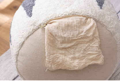 ビーズクッション ラウンドスツール 丸型 コットン 発砲ビーズ オットマン 腰掛け 座布団 座椅子 イス いす 椅子 軽量 ソファ おしゃれ かわいい クッションチェア 丸クッション 韓国インテリア(代引不可)