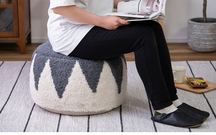 ビーズクッション ラウンドスツール 丸型 コットン 発砲ビーズ オットマン 腰掛け 座布団 座椅子 イス いす 椅子 軽量 ソファ おしゃれ かわいい クッションチェア 丸クッション 韓国インテリア(代引不可)