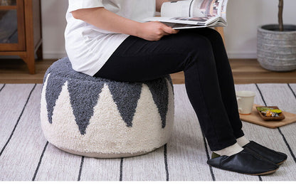 ビーズクッション ラウンドスツール 丸型 コットン 発砲ビーズ オットマン 腰掛け 座布団 座椅子 イス いす 椅子 軽量 ソファ おしゃれ かわいい クッションチェア 丸クッション 韓国インテリア(代引不可)