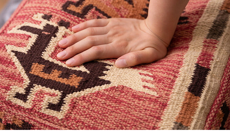 スツール スクエア 角型 オルテガ調 ビーズクッション 軽量 おしゃれ コットン 発砲ビーズ 腰掛け オットマン 座椅子 肘置き 四角形タイプ 北欧 足置き フロアスツール(代引不可)