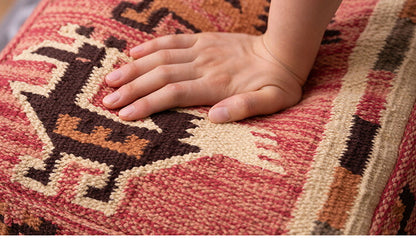 スツール スクエア 角型 オルテガ調 ビーズクッション 軽量 おしゃれ コットン 発砲ビーズ 腰掛け オットマン 座椅子 肘置き 四角形タイプ 北欧 足置き フロアスツール(代引不可)