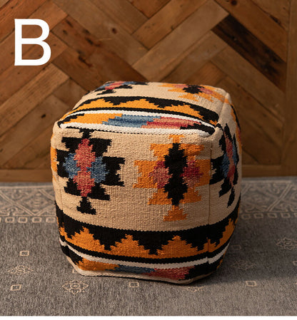 スツール スクエア 角型 オルテガ調 ビーズクッション 軽量 おしゃれ コットン 発砲ビーズ 腰掛け オットマン 座椅子 肘置き 四角形タイプ 北欧 足置き フロアスツール(代引不可)