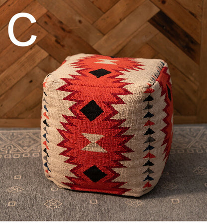 スツール スクエア 角型 オルテガ調 ビーズクッション 軽量 おしゃれ コットン 発砲ビーズ 腰掛け オットマン 座椅子 肘置き 四角形タイプ 北欧 足置き フロアスツール(代引不可)