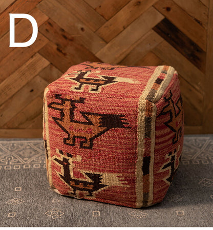 スツール スクエア 角型 オルテガ調 ビーズクッション 軽量 おしゃれ コットン 発砲ビーズ 腰掛け オットマン 座椅子 肘置き 四角形タイプ 北欧 足置き フロアスツール(代引不可)