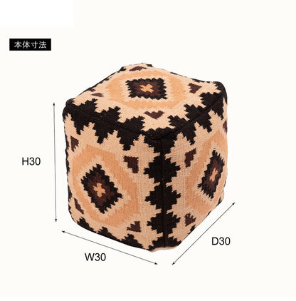 スツール スクエア 角型 オルテガ調 ビーズクッション 軽量 おしゃれ コットン 発砲ビーズ 腰掛け オットマン 座椅子 肘置き 四角形タイプ 北欧 足置き フロアスツール(代引不可)