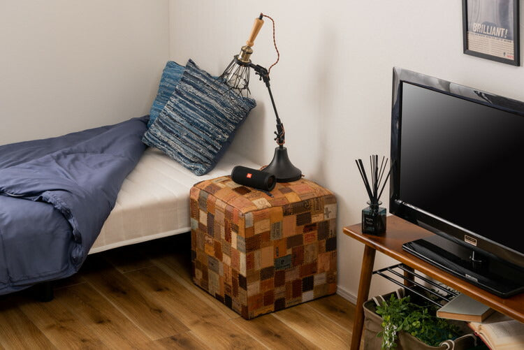 スツール キューブスツール おしゃれ タグ 腰掛け レザー ラウンドスツール 個性的 ヴィンテージ ラウンド 丸 大きめ オットマン リビング 寝室 店舗 ディスプレイ(代引不可)