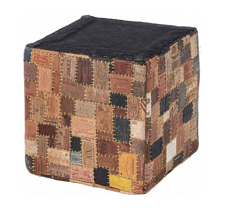 スツール キューブスツール おしゃれ タグ 腰掛け レザー ラウンドスツール 個性的 ヴィンテージ ラウンド 丸 大きめ オットマン リビング 寝室 店舗 ディスプレイ(代引不可)