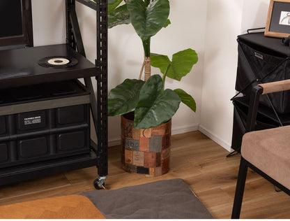 プランターカバー Sサイズ ボタン 本革コットン カバー 屋内用 ガーデニング インテリア おしゃれ 北欧 かわいい シンプル 雑貨 ナチュラル 植木鉢(代引不可)