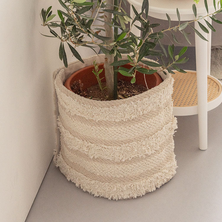 プランターカバー Mサイズ マジックテープ コットン カバー 屋内用 ガーデニング インテリア おしゃれ 北欧 かわいい シンプル 雑貨 ナチュラル 植木鉢(代引不可)