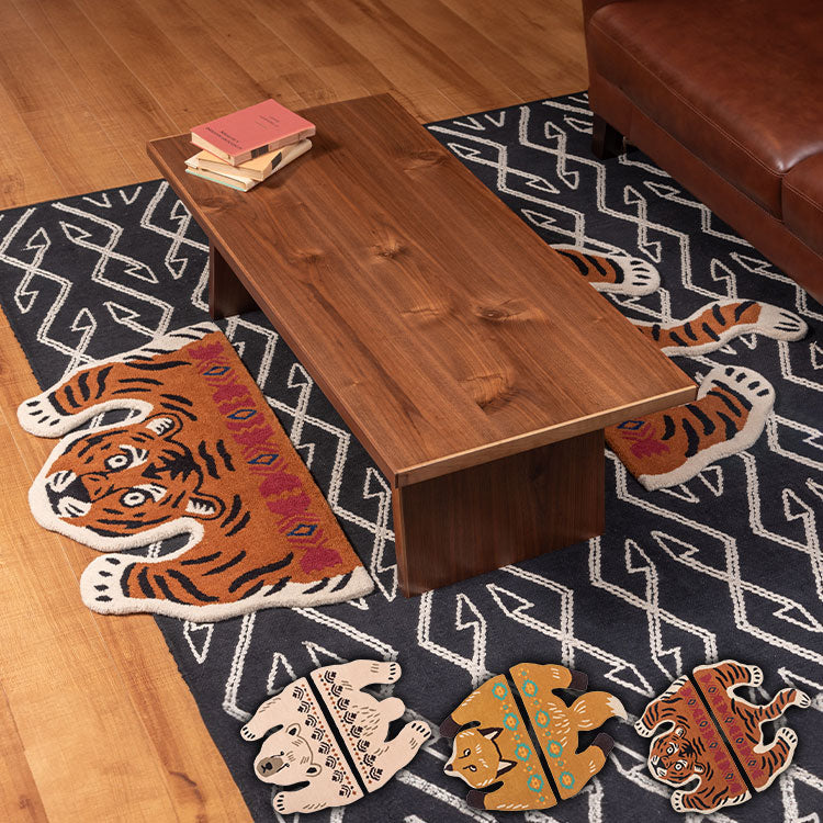 アニマルラグ トラ 虎 タイガー 狐 きつね 熊 くま かわいい おしゃれ インテリア カーペット 絨毯 個性的 アニマル 動物 セパレート 癒し(代引不可)