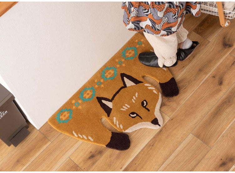 アニマルラグ トラ 虎 タイガー 狐 きつね 熊 くま かわいい おしゃれ インテリア カーペット 絨毯 個性的 アニマル 動物 セパレート 癒し(代引不可)