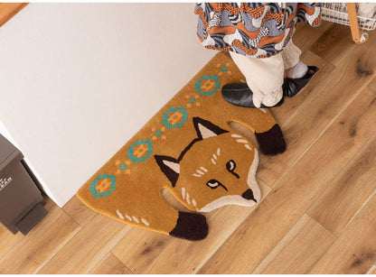 アニマルラグ トラ 虎 タイガー 狐 きつね 熊 くま かわいい おしゃれ インテリア カーペット 絨毯 個性的 アニマル 動物 セパレート 癒し(代引不可)