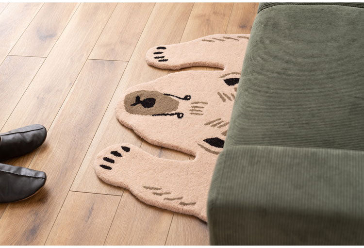 アニマルラグ トラ 虎 タイガー 狐 きつね 熊 くま かわいい おしゃれ インテリア カーペット 絨毯 個性的 アニマル 動物 セパレート 癒し(代引不可)