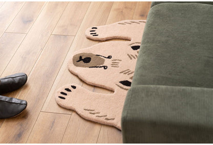 アニマルラグ トラ 虎 タイガー 狐 きつね 熊 くま かわいい おしゃれ インテリア カーペット 絨毯 個性的 アニマル 動物 セパレート 癒し(代引不可)