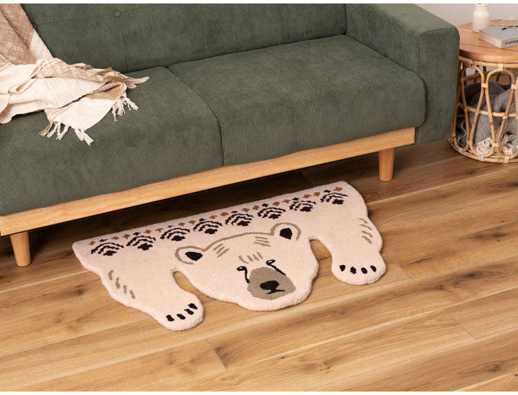 アニマルラグ トラ 虎 タイガー 狐 きつね 熊 くま かわいい おしゃれ インテリア カーペット 絨毯 個性的 アニマル 動物 セパレート 癒し(代引不可)