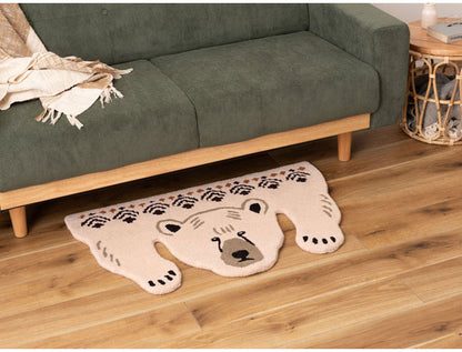 アニマルラグ トラ 虎 タイガー 狐 きつね 熊 くま かわいい おしゃれ インテリア カーペット 絨毯 個性的 アニマル 動物 セパレート 癒し(代引不可)