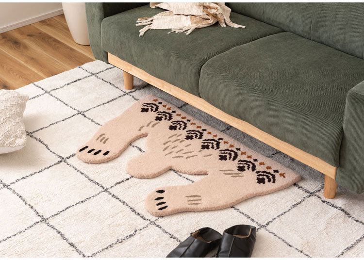 アニマルラグ トラ 虎 タイガー 狐 きつね 熊 くま かわいい おしゃれ インテリア カーペット 絨毯 個性的 アニマル 動物 セパレート 癒し(代引不可)