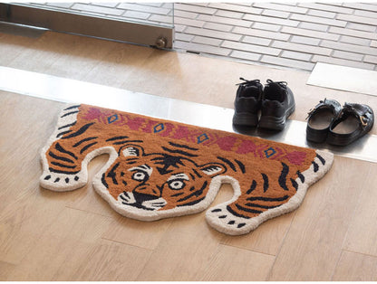 アニマルラグ トラ 虎 タイガー 狐 きつね 熊 くま かわいい おしゃれ インテリア カーペット 絨毯 個性的 アニマル 動物 セパレート 癒し(代引不可)
