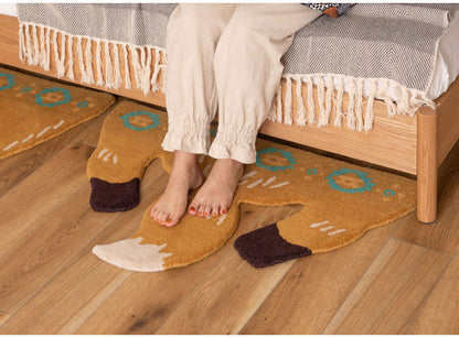 アニマルラグ トラ 虎 タイガー 狐 きつね 熊 くま かわいい おしゃれ インテリア カーペット 絨毯 個性的 アニマル 動物 セパレート 癒し(代引不可)