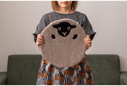 アニマルシートクッション キャット オウル シープ ベアー ネコ 猫 にゃんこ フクロウ ヒツジ 羊 クマ 熊 かわいい シートクッション 椅子 動物 アニマル柄 おしゃれ 個性的 コンパクト ふわふわ(代引不可)