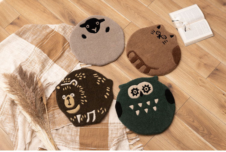 アニマルシートクッション キャット オウル シープ ベアー ネコ 猫 にゃんこ フクロウ ヒツジ 羊 クマ 熊 かわいい シートクッション 椅子 動物 アニマル柄 おしゃれ 個性的 コンパクト ふわふわ(代引不可)