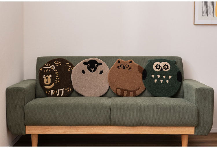 アニマルシートクッション キャット オウル シープ ベアー ネコ 猫 にゃんこ フクロウ ヒツジ 羊 クマ 熊 かわいい シートクッション 椅子 動物 アニマル柄 おしゃれ 個性的 コンパクト ふわふわ(代引不可)