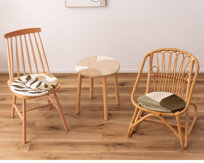 シートクッション シートクッション クッション タフティング 立体感 チェア ベンチ 幅40cm 奥行40cm 40×40 イス用クッション 40×40cm 円形 円 直径40cm 1人掛け用 北欧 ナチュラル 韓国インテリア(代引不可)