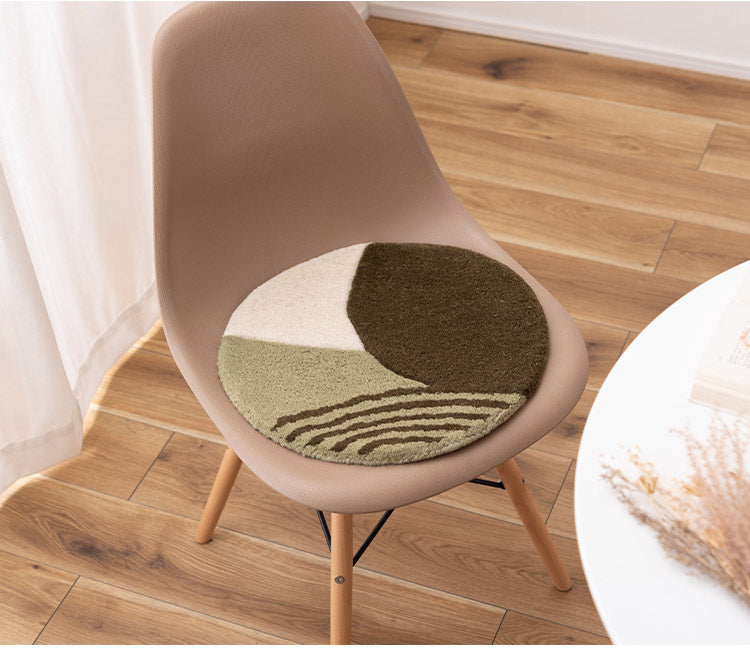 シートクッション シートクッション クッション タフティング 立体感 チェア ベンチ 幅40cm 奥行40cm 40×40 イス用クッション 40×40cm 円形 円 直径40cm 1人掛け用 北欧 ナチュラル 韓国インテリア(代引不可)