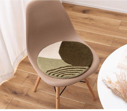 シートクッション シートクッション クッション タフティング 立体感 チェア ベンチ 幅40cm 奥行40cm 40×40 イス用クッション 40×40cm 円形 円 直径40cm 1人掛け用 北欧 ナチュラル 韓国インテリア(代引不可)