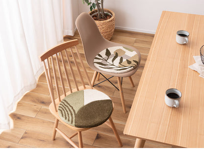 シートクッション シートクッション クッション タフティング 立体感 チェア ベンチ 幅40cm 奥行40cm 40×40 イス用クッション 40×40cm 円形 円 直径40cm 1人掛け用 北欧 ナチュラル 韓国インテリア(代引不可)