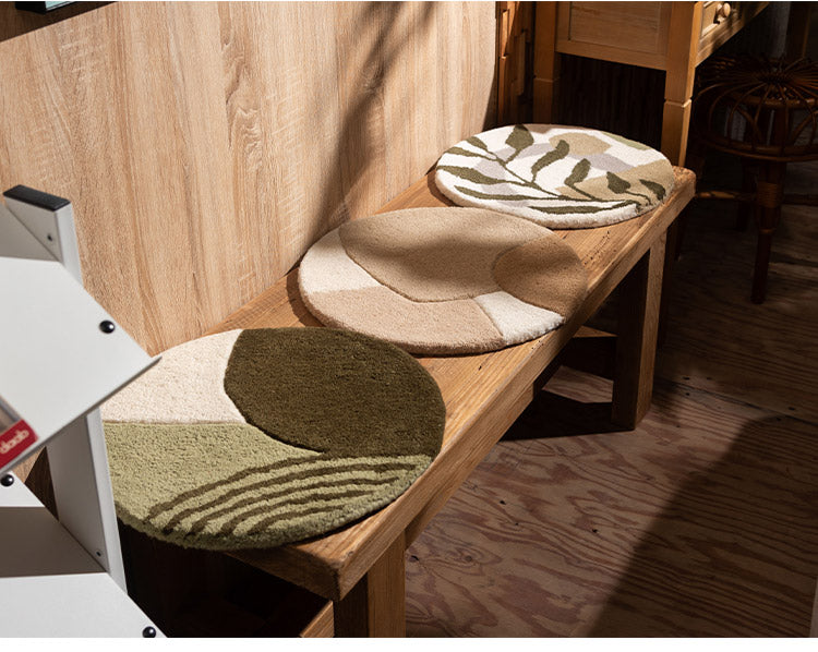 シートクッション シートクッション クッション タフティング 立体感 チェア ベンチ 幅40cm 奥行40cm 40×40 イス用クッション 40×40cm 円形 円 直径40cm 1人掛け用 北欧 ナチュラル 韓国インテリア(代引不可)