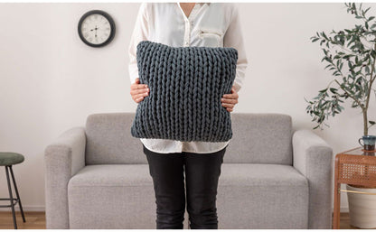 ニットクッション 幅40cm 正方形 クッション くすみカラー インテリア おしゃれ かわいい 北欧 シンプル ロアクッション リビング ダイニング 寝室 モダン ピロークッション(代引不可)