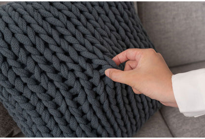 ニットクッション 幅40cm 正方形 クッション くすみカラー インテリア おしゃれ かわいい 北欧 シンプル ロアクッション リビング ダイニング 寝室 モダン ピロークッション(代引不可)