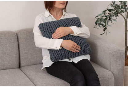 ニットクッション 幅40cm 正方形 クッション くすみカラー インテリア おしゃれ かわいい 北欧 シンプル ロアクッション リビング ダイニング 寝室 モダン ピロークッション(代引不可)