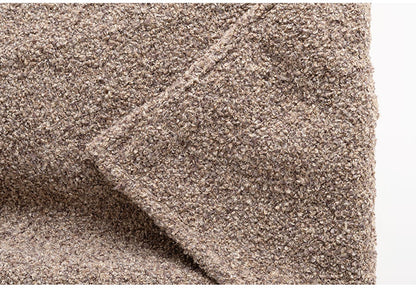 スローケット 薄手 ブランケット 大判 茶色 ブラウン 長方形 おしゃれ ブークレ生地 くすみカラー 寝室 無地 シンプル 四角 リビング もこもこ 北欧 モダン 大きめ ベッド ひざ掛け(代引不可)