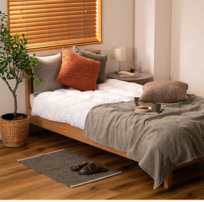 マット ブラウン 茶色 長方形 おしゃれ キッチン ブークレ生地 くすみカラー 玄関 無地 シンプル 四角 リビング もこもこ 北欧 モダン 小さめ ベッドサイド(代引不可)